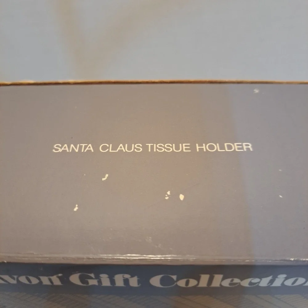 Tissue Box Cover Rectangular Vintage Avon Santa Claus Christmas Plush Holder 15